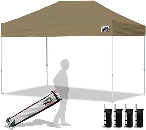 Miniatura 65 de Eurmax Toldo plegable para tienda de campaña de 10 x 10 pies, montura instantánea, uso comercial, con resistente bolsa con ruedas Blanco,Azul,Rojo
