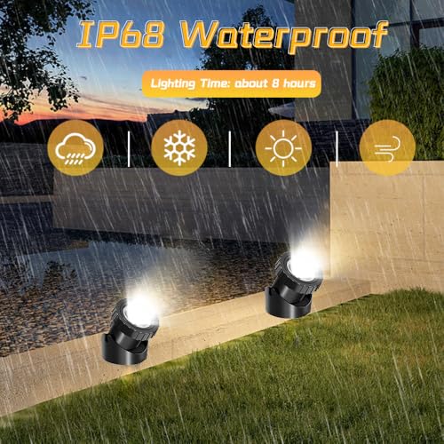 Cocoarm Solar Underwater Spotlight, 6 LED Waterproof Pond Light, Auto-Activated for Garden Pool, Fountain, Waterfall Decoration - Image 2