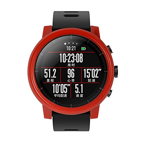 Saisiyiky Marco Caso Sports Smartwatch Cubierta Proteger Shell Protector Funda Para Reloj Carcasa (Rojo)