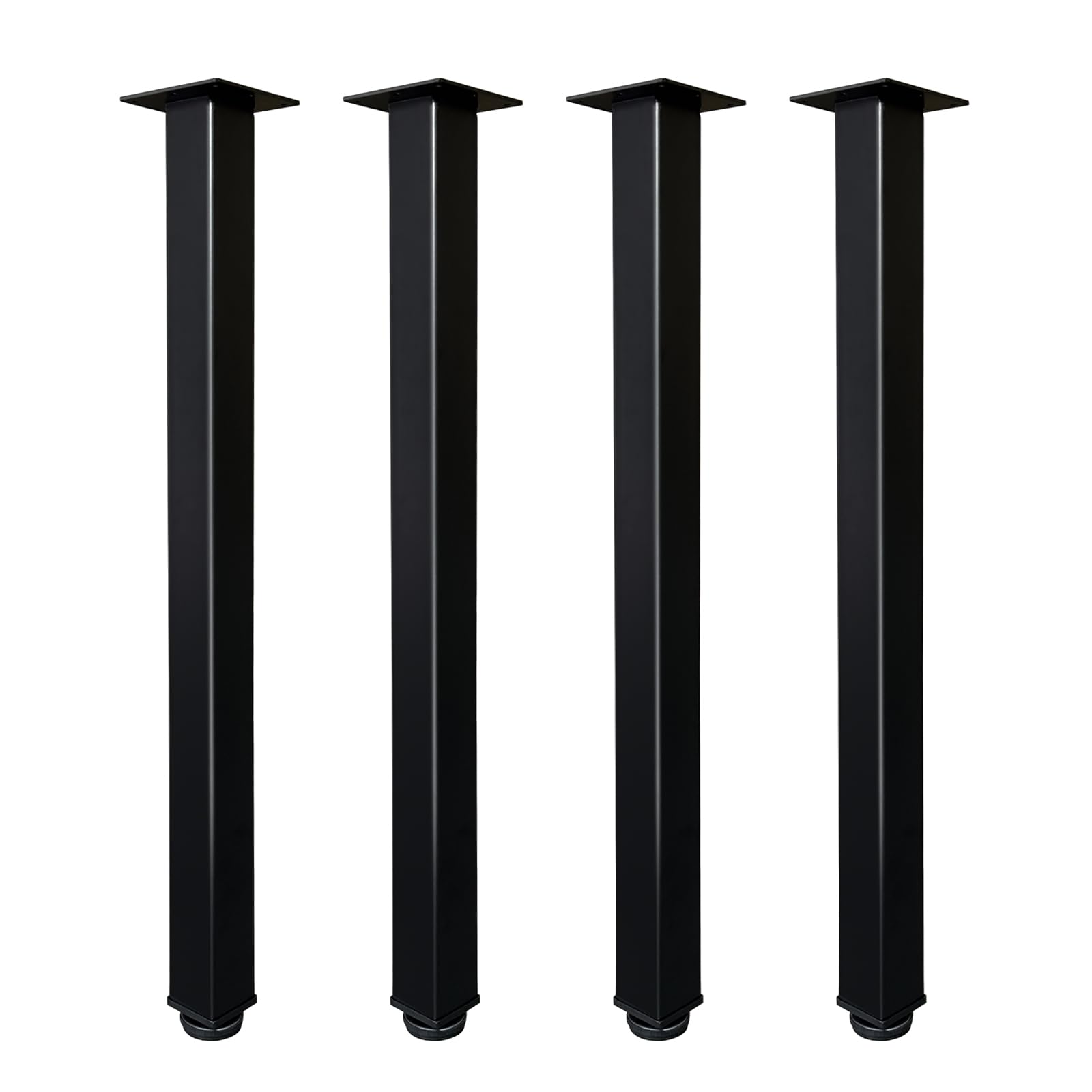 Jahof Adjustable Table Legs, DIY Furniture Leg, Square Metal Desk Legs for Home and Office, Set of 4 (Black, 75 cm), JH2324