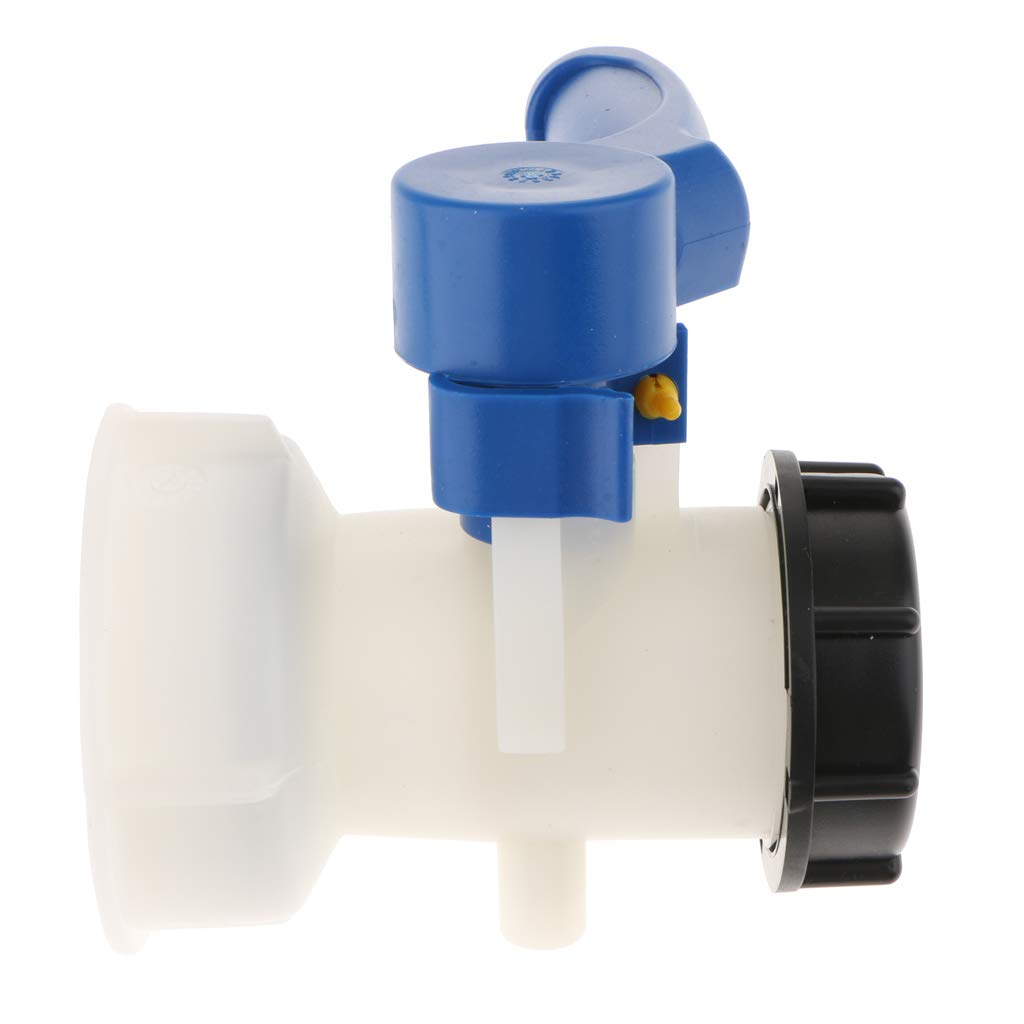 2 x 1000L Adaptador con grifo para depósito de agua de lluvia, llave de paso, entrada de 75 mm de diámetro interior
