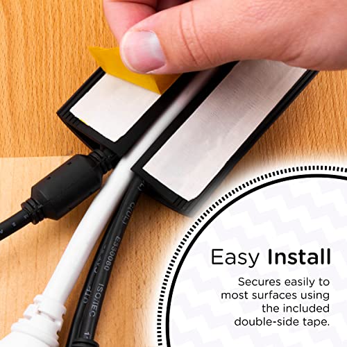 Cordinate 6 Ft Cord Cover Floor, Cord Protector, Cord Management, Cord Concealer, Cable Hider And Cable Raceway, Extension Cord Cover, Black, 43003 #TOP5