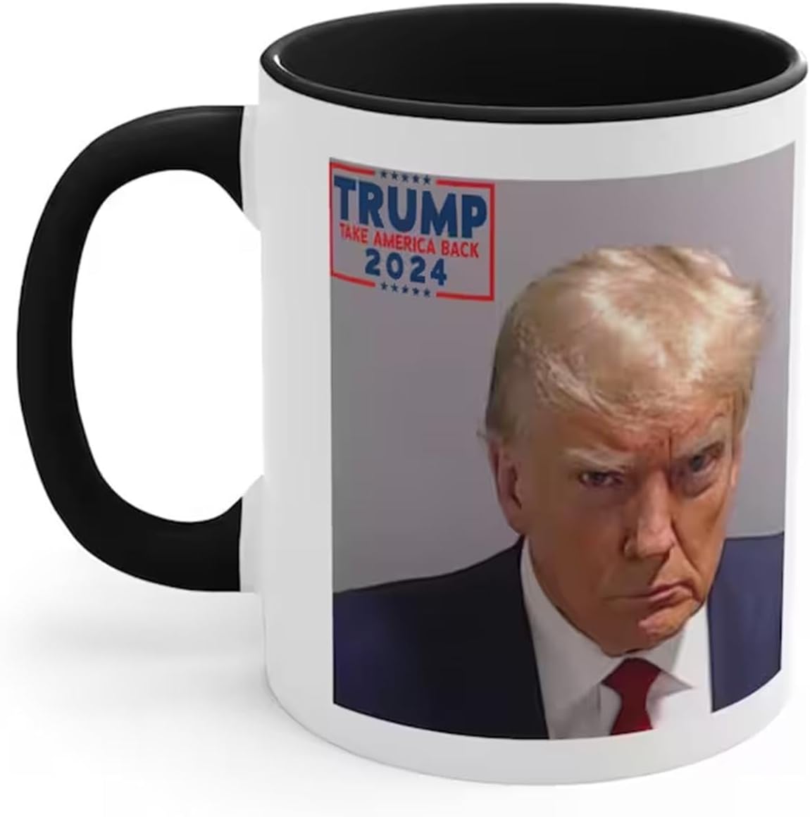 ZUREGO Trump 2024 Coffee Mugs, 1/3PCS Trump Mugshot Mug, Ceramic Trump Coffee Cups with Handle, Novelty Trump Face Photo Drinking Cup, for Coffee, Milk, Tea & Prank Gifts (350ML)