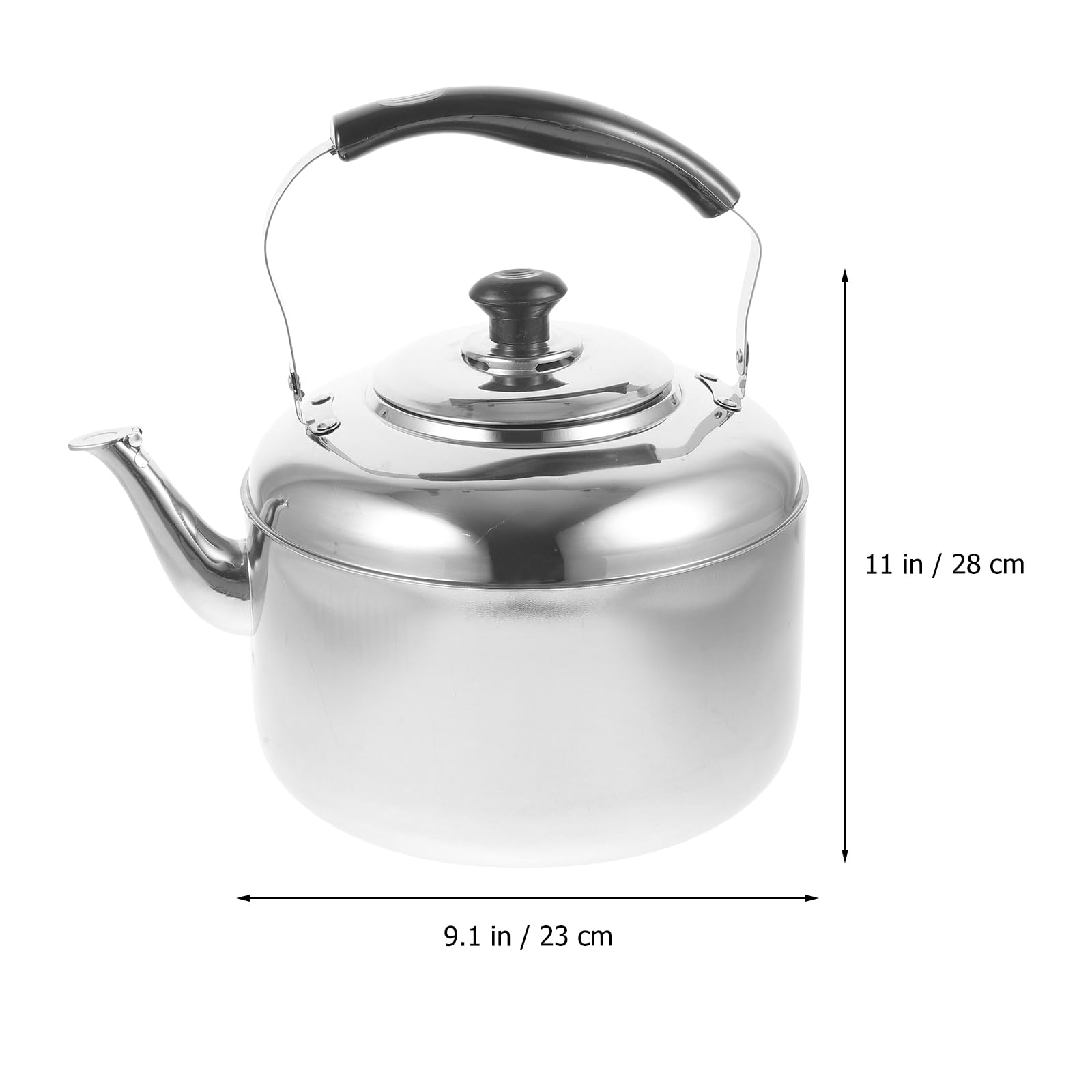 YARNOW Hervidor de agua de acero inoxidable con silbato de 5 l, para inducción, todas las placas de cocina de gas, color plateado