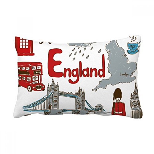 Coussin oreiller lombaire Angleterre multicolore 16x24 pour décoration maison - 2