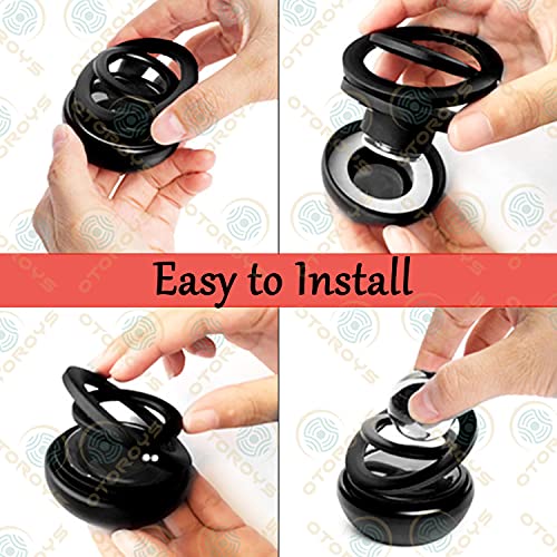 Image of OTOROYS Alloy Body Car Solar Power Rotating Design Air Freshener Perfume, with Organic Fragrance (Crystal Black.)