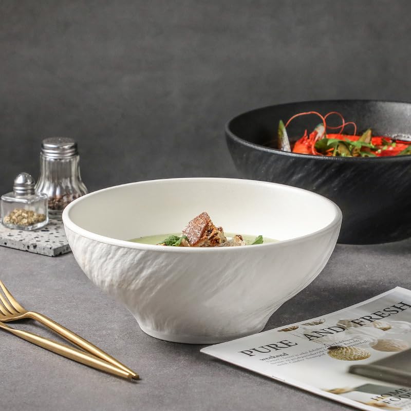 Miski do zupy prosta ceramiczna miska na zupę matowy kamień natychmiastowa miska na makaron biała miska sałatkowa chińska miska na ryż miski obiadowe (B,S)
