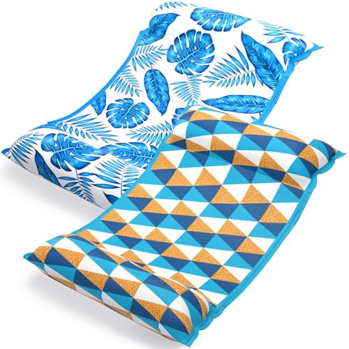 Jasonwell Water Hammock Pool Floats - 2PACK Fabric Inflatable Pool Hammock Float Floaties 4 in 1 (Saddle Lounge Chair Drifter) Lake Beach Floating...
