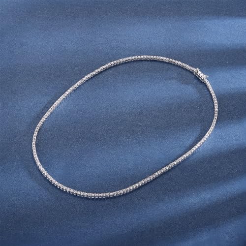 Gemsme 18K White/Yellow Gold Plated 2.0mm Round Cubic Zirconia Classic Tennis Necklace For Women (16-22 Inch)4