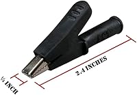 Vista 5 de Cable de prueba de alta corriente con clip de cocodrilo pequeño enchufe banana ángulo recto 39 pulgadas/3.3 ft