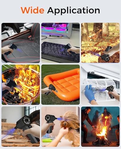 AEE® Turbo Jet Fan 120.000 RPM Şarjlı Ek Başlıklı 3 Kademeli Fenerli Basınçlı Hava Püskürtme Temizleyici – Taşınabilir Toz Üfleme PC Klavye Kasa Oto Araç Kurutucu Su İtici Araba Temizliği Mangal Fanı - Görsel 7