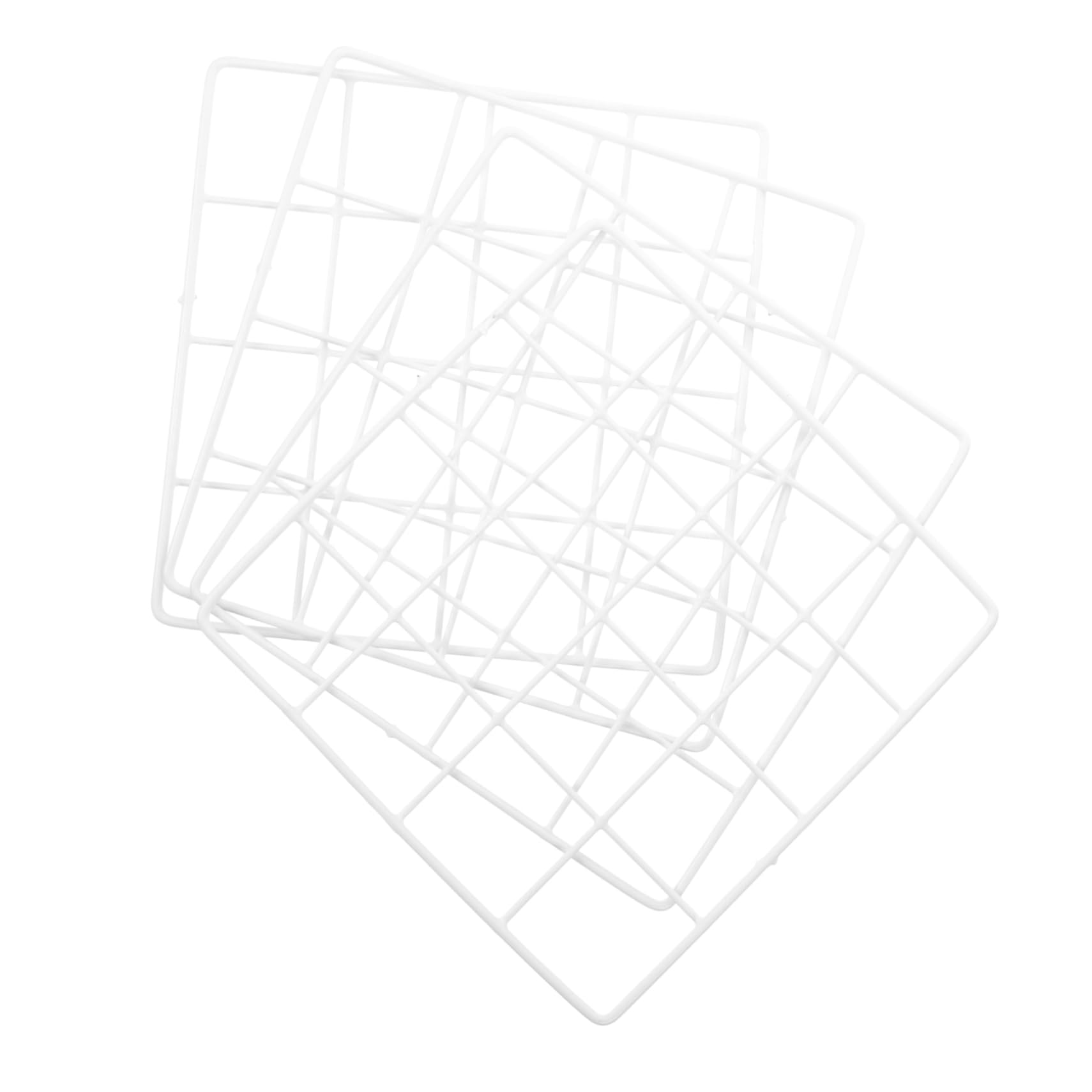 ERINGOGO 4pcs Diy Wire Wall Grid Panel Panels for Photo Display Decor White Metal Grid Wall Decor