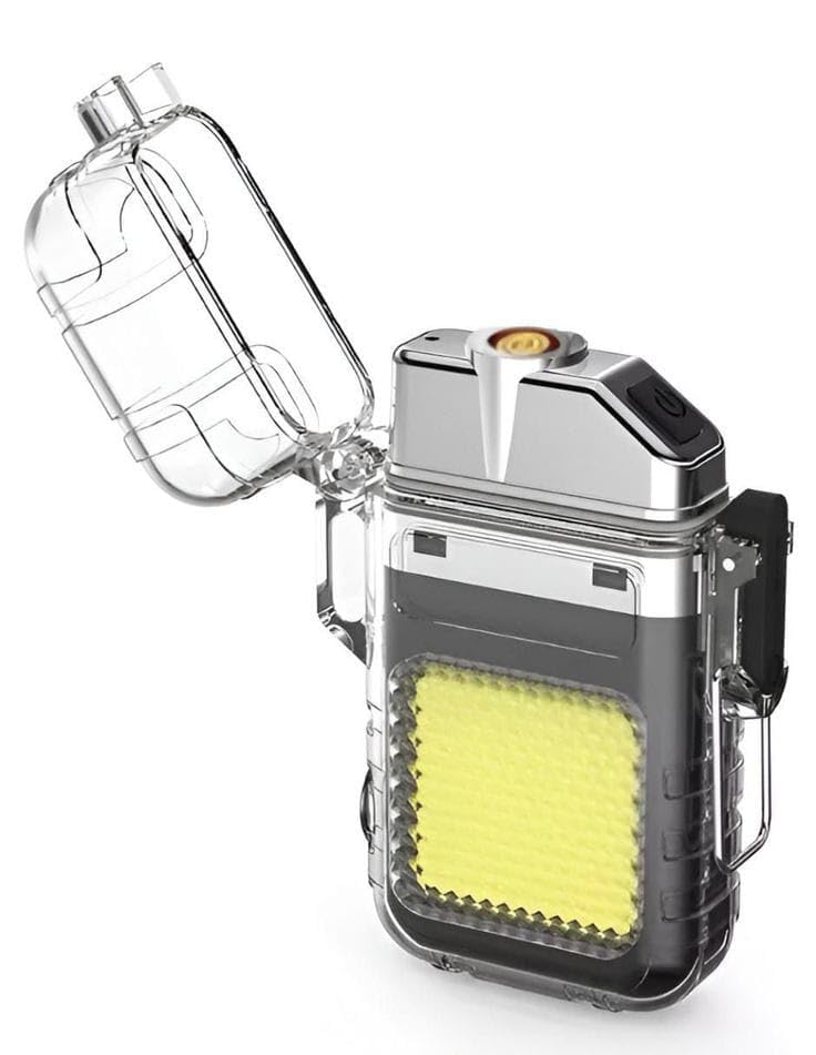SPIKARUST Waterproof Portable Mini LED Flashlight Lighter | USB Rechargeable Keychain Light | Outdoor Camping Emergency | Double Arc Plasma Cigarette Lighter | | Windproof & Flameless-image-27