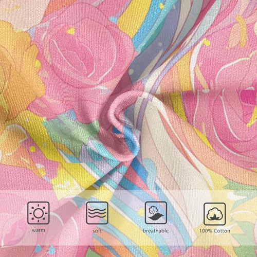 KLL Floral Pattern Red Roses Toddler Boys' Pure Cotton Boxer Briefs Breathable Undies3