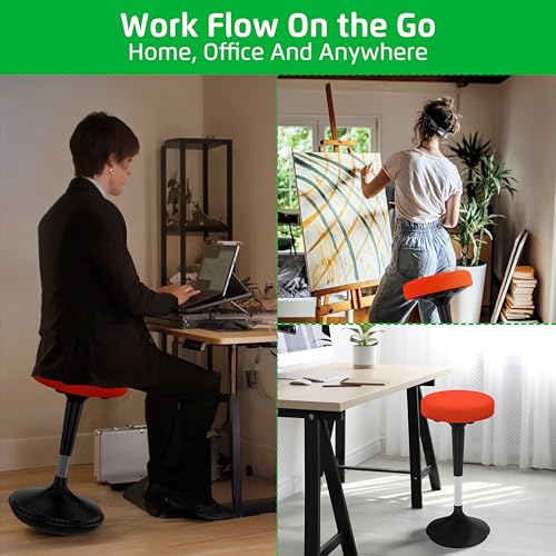 Image of Wobble Stool Standing Desk, Flexible Seating Adjustable Office Ergonomic Seating, Wobble Stools for Alternative Classroom Seating, Active ADHD Chair, Wiggle Chairs