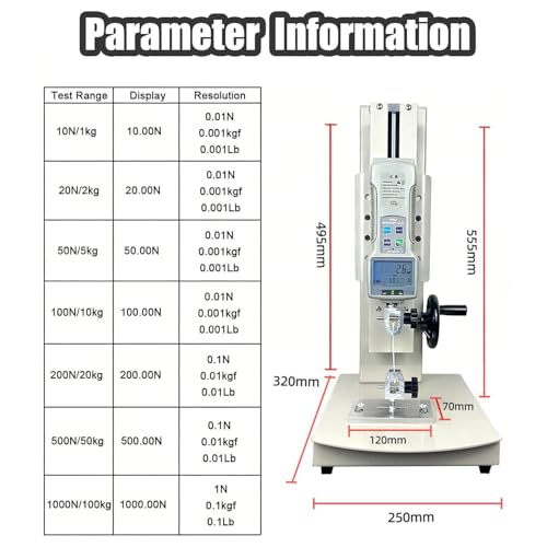 Máquina digital de prueba de medidor de fuerza, equipo de laboratorio de precisión para análisis de resistencia del material, duradero y fácil de usar