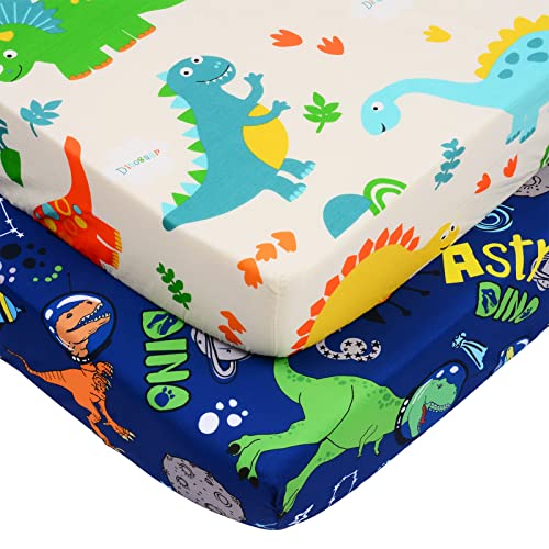 Gophralove Crib Sheets For Boys 2 Pack Stretchy Baby Fitted Crib Sheets For Standard Crib Super Soft Crib Mattress Fitted Sheet Dinosaur… #TOP5