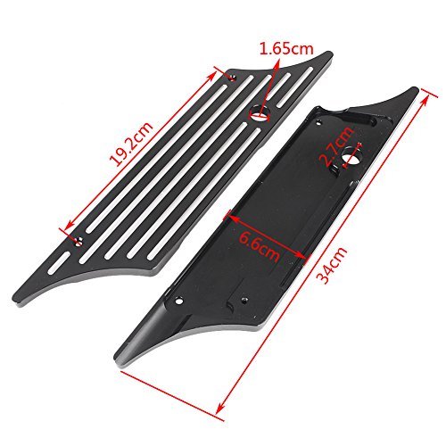 Cubiertas de pestillos para alforjas de motocicleta de aluminio compatibles con modelos Touring Road King Road Glide Street Glide 1993-2013 negras miniatura 4