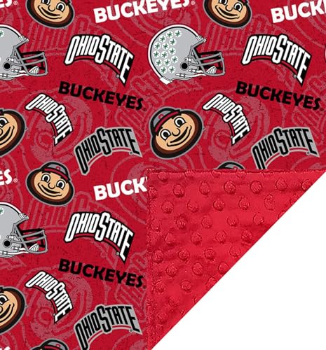 Image of Future Tailgater Ohio State Buckeye Licensed Baby/Toddler Minky Blanket Throw (36"" x 28"")"