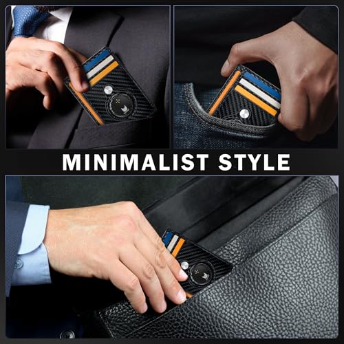 Suncat Minimalist Wallet for Men, Slim Wallet with Built-in Location Tracker, RFID Blocking Credit Card Holder Work with Apple Find My4
