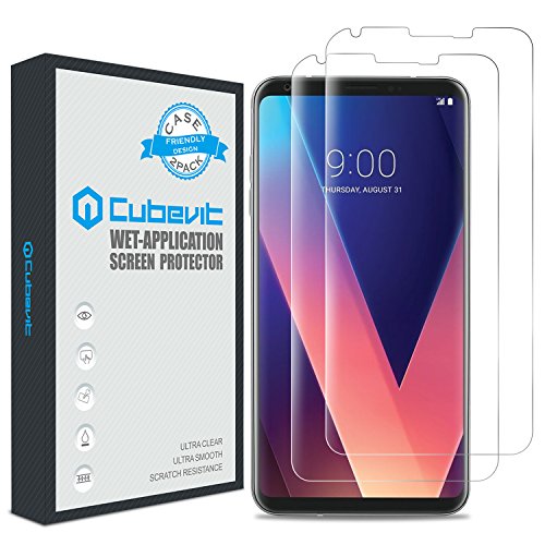 Cubevit LG V30 Screen Protector, Case Friendly, Full Coverage/Bubble Free/Easy to Install/Hd Clear Wet Applied TPU - 2 Piece