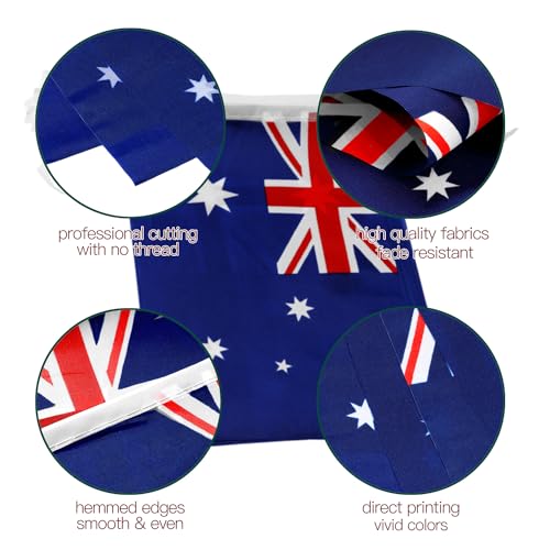 Image of Anley Australia String Flag Pennant Flags, Patriotic Events 26th of January Australia Day Australian National Day Decoration Sports Bars - 33 Feet 38 Flags