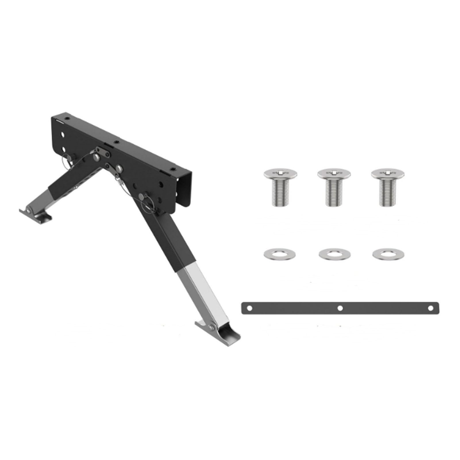 Verstellbare Trittstufenstütze aus Edelstahl, Zusammenklappbarer Trittstabilisator für Wohnwagen mit 5. Rad und Rutschfestem Gummipolster. Robustes Design