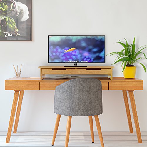Prosumer's Choice Bamboo Tv/Monitor Stand And Riser With 2 Pull-Out Drawers – Extra Long 30” | Rectangle Laptop/Tv Riser Computer Stand | Media Console, Entertainment Center For Living Room Bedroom #TOP2