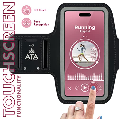 Ata Phone Holder For Running, Cell Phone Armband For Iphone Models Up To 6.7”, For Exercise, Gym, With Adjustable Strap, Sweat/Water Resistant, Reflective Frame #TOP4