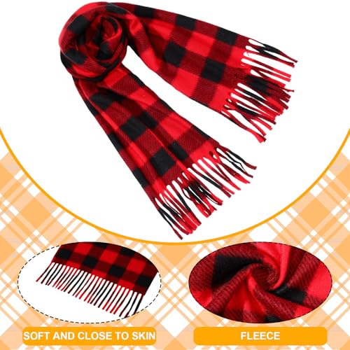 Vicenpal Winter Fleece Scarves Bulk for Homeless Donations Warm Winter Neck Scarf Plaid Scarf for Unisex Men Women3