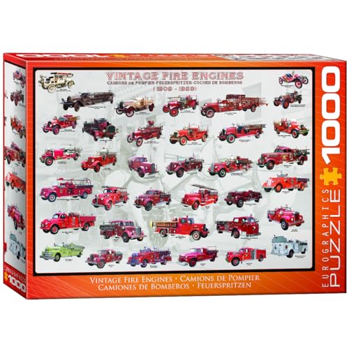 EuroGraphics Vintage Fire Engines Rompecabezas de 1000 Piezas miniatura 1