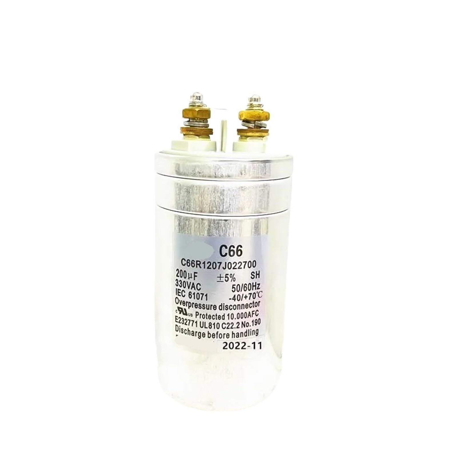 LEOTNNDQ C66R1207J022700 200uF 330VAC AC Filter Film Capacitor
