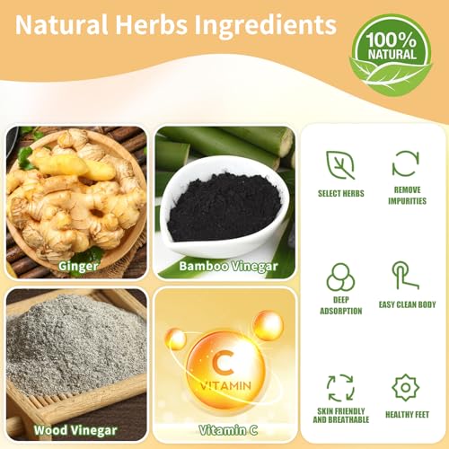 Image of Ginger Foot Pads 40PCS Ginger Pads Natural Bamboo Vinegar Ginger Foot Patches for Removing Impurities Deep Cleansing, Foot and Body Care Home Use 足贴 生姜足贴