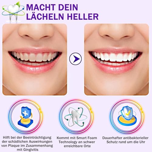 Lila Zahnpasta für Zahnaufhellung, 30ML Lila Zahnpasta für Strahlend Weiße Zähne Farbkorrektor, Tiefenreinigung, Zahnfleckenentfernung, Whitening, Zahnaufhellung