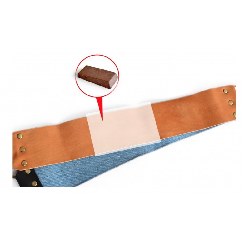 7/8" Rasoio a mano libera | Rasoio barba a mano | Assemblato Razor barber con strop e pasta abrasiva (Legno Mogano)
