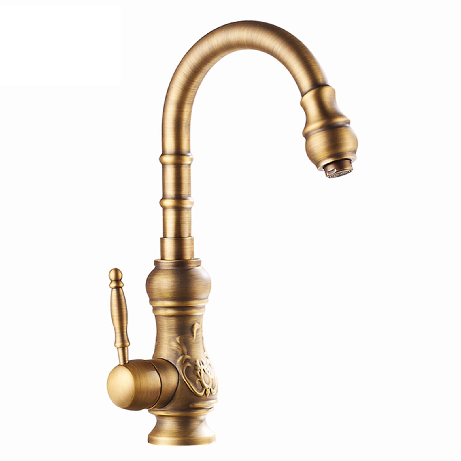 Rubinetto Rubinetto della Cucina, Ottone Stile Industriale Foro Singolo Maniglia Singola Rubinetto per Lavello della Cucina Rubinetto Miscelatore per Acqua Calda E Fredda Montato sul Piano