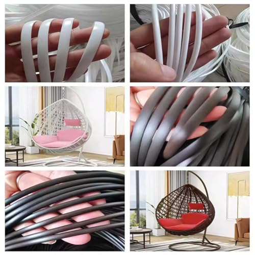 1 LB PE Rattan Strips,Flat & Round Vine (7 Colors, 3-5MM Thickness) for DIY Crafts, Furniture, and Home Decor, Size 124