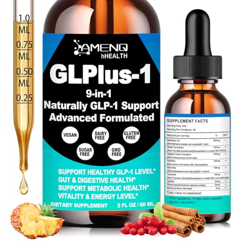 Berberine Supplement Liquid Drops, Berberine with Ceylon Cinnamon Green Tea Eriocitrin Curcumin & Aloe Vera for Metabolism Digestion & GLP-1 Support, Fast Acting Glp Oral Solution Liquid For Women Men