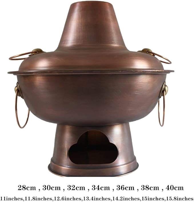 Olla de Cobre Grueso para Hot Pot, Color Latón, Tamaño 36cm miniatura 7