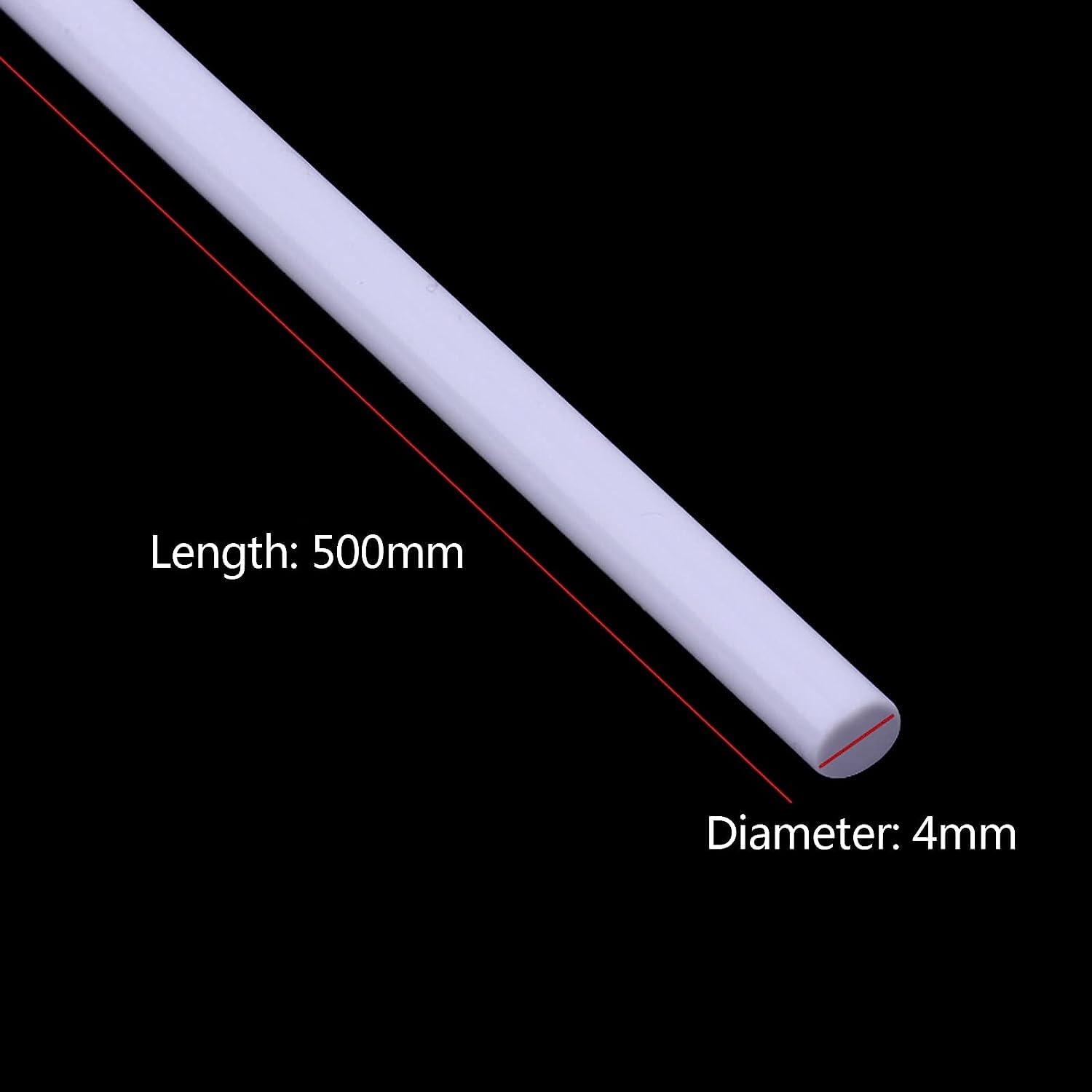 50 Aste Rotonde ABS Bianche Diametro 0,5-3 Mm – Lunghezza 500 Mm Per Modellismo E Fai-da-te