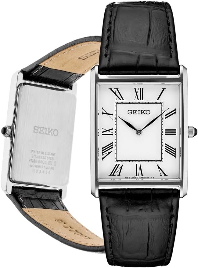 Parallel Import SEIKO Seiko Essentials SWR049 Wristwatch Men's Women's Re-import Analog White Black Leather Leather Belt