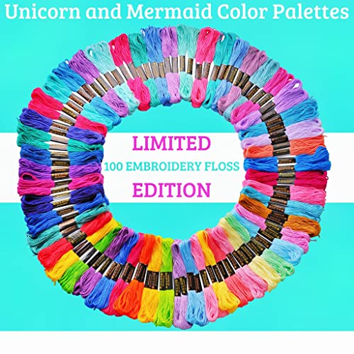 Image of Athena's Elements Embroidery Floss | Rainbow Thread for Embroidery, Cross Stitch Thread, Customized Independent Packaging(100 Colors)(Unicorn Color Palettes)