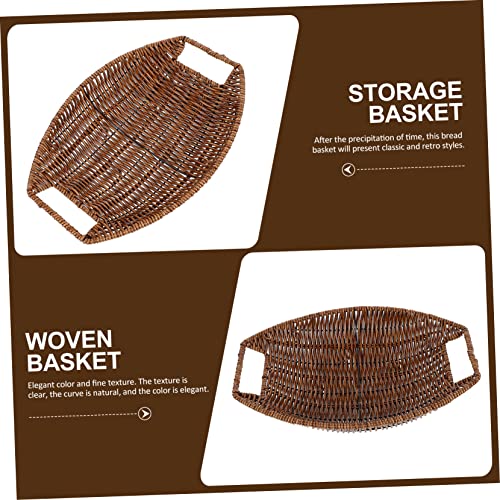 OSALADI 1Pc Imitação Rattan Cesta Tecida Cesta De Armazenamento Tecida Cesta Tecida Cesta De Armazen