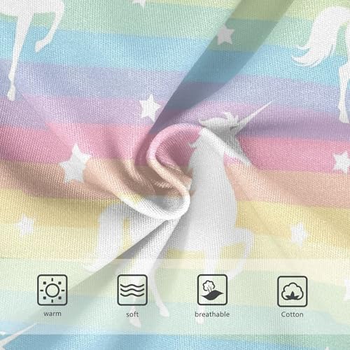 White Unicorn Stars Rainbow Pastel Toddler Girls Underwear 2t Cotton Panties Little Girl Bright Kids Briefs Undies3
