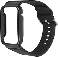 Vista 1 de Correa de reloj de silicona 2 en 1 con funda protectora para Mi Band 7 Pro, ajuste ajustable, material suave y agradable a la piel, fácil