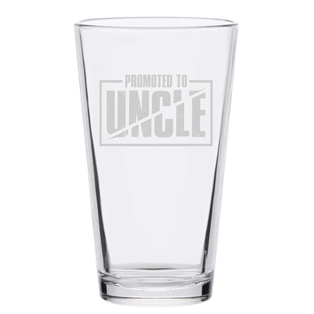 Veracco Promoted To Uncle Surprise Pregnancy Announcement Birthday Gifts Fathers Day Beer Pint (Clear, Glass)