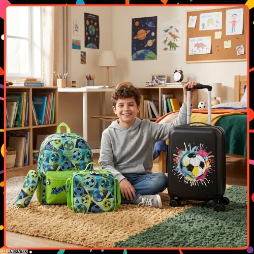 Image of Kids Carry on Luggage Set 5 Piece Toddler Luggages with Wheels 16 inch Kids Suitcase for Boys Airline Approved
