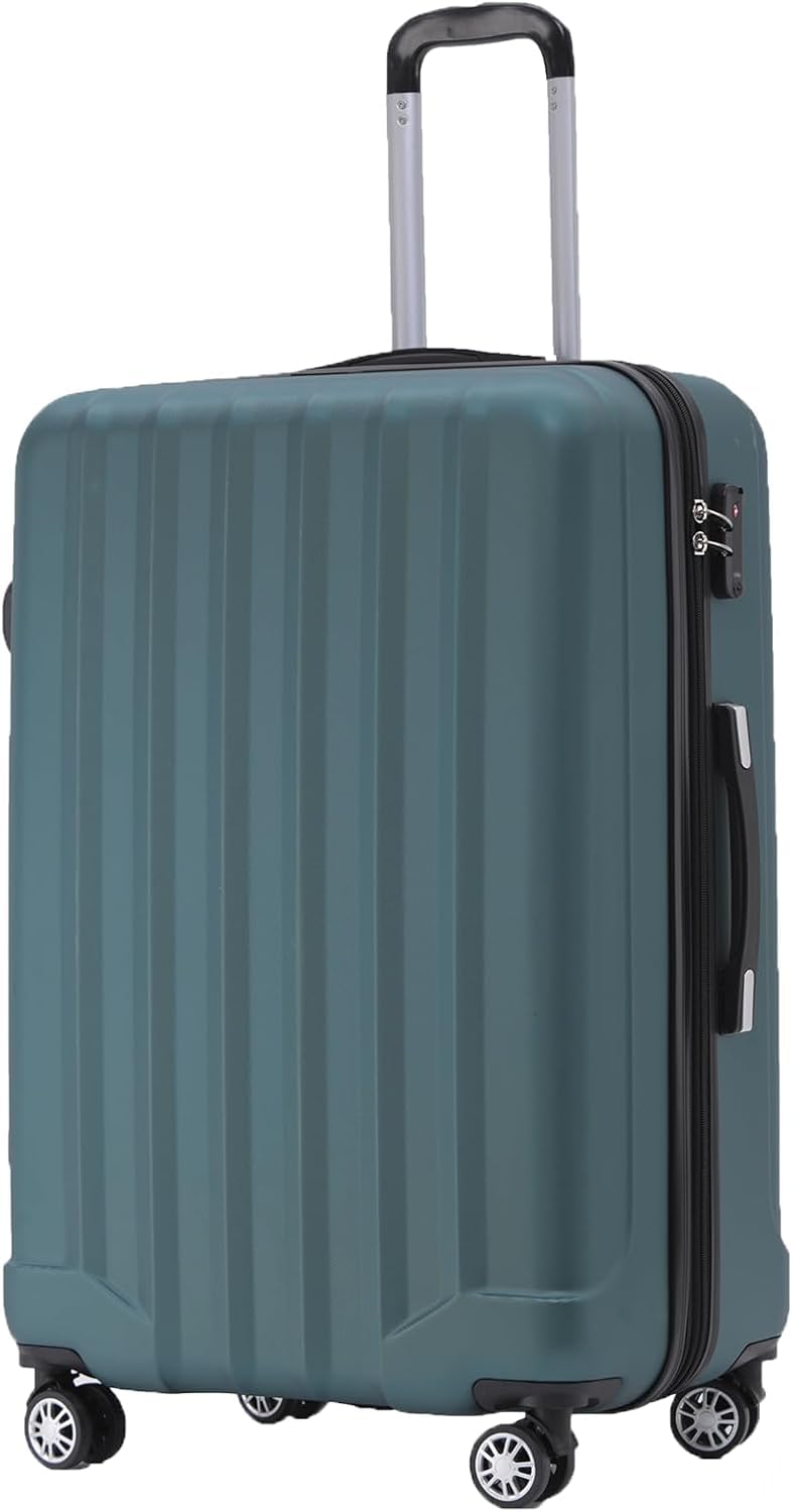 BEIBYE TSA-Schloß 2080 Gepäck Zwillingsrollen Reisekoffer Koffer Trolley Hartschale Dehnungsfuge (Dunkelgreen, XL)