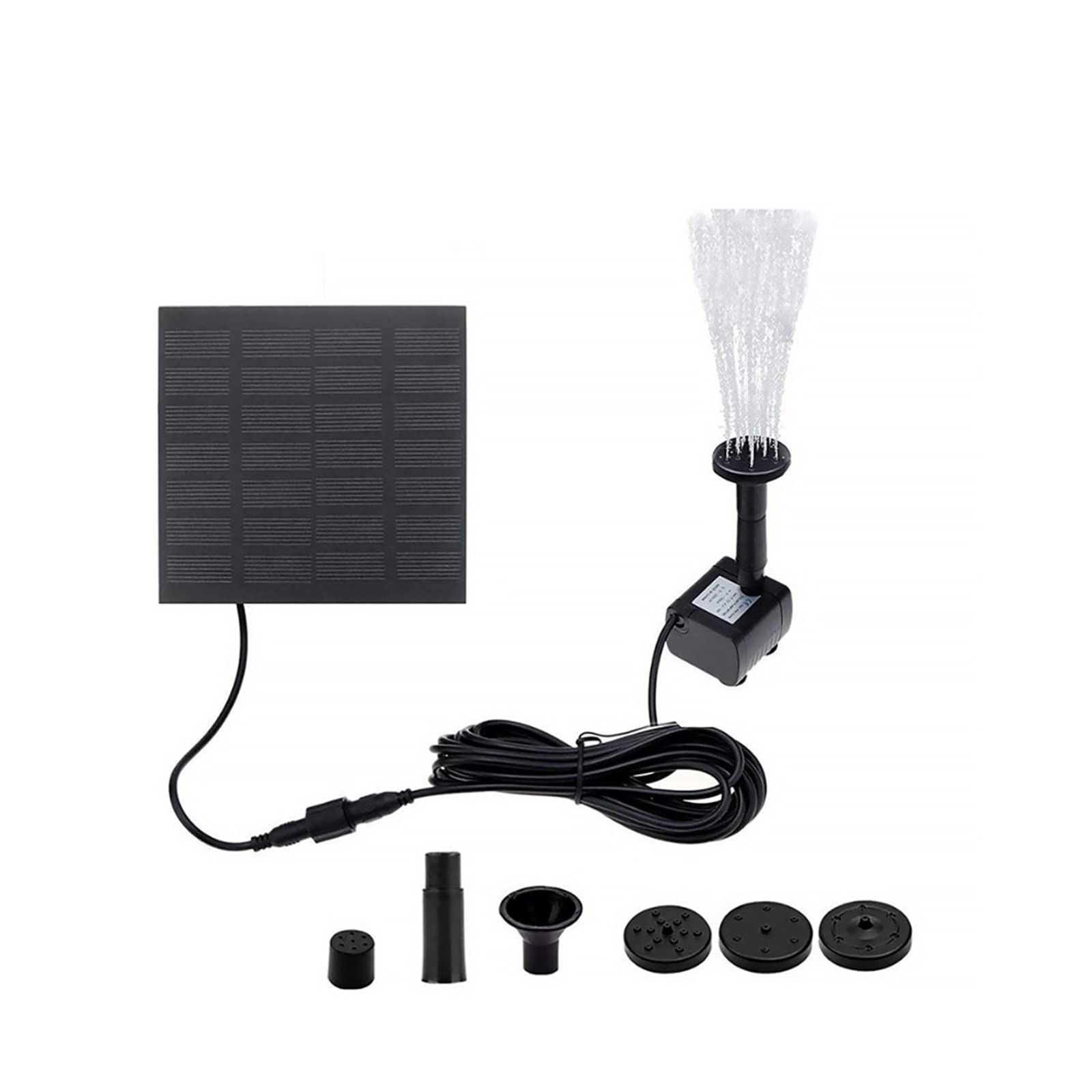 5.0W Solar Fountain Pump With 6 Nozzles Pool Pond Aquarium Tank Waterfall Water For Outdoor Bird Bath Garden Efficient Use Of Energy(5W with Panel-01)
