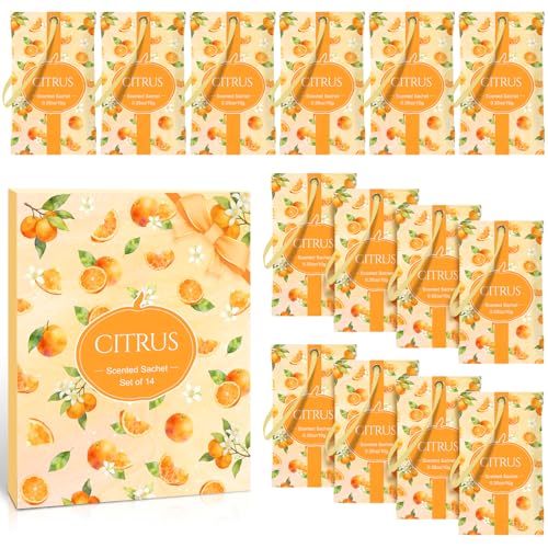 Scent-Hi Wardrobe Freshener Citrus Scented Sachets 14 Pack